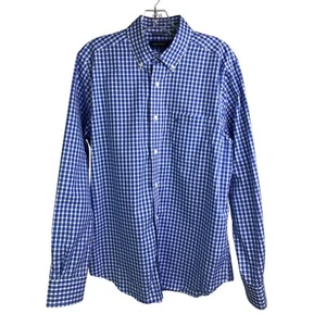 Nautica Button Down Hemd Herren Größe M Blau Gingham Knitterarm Klassisch - Bild 1 von 8