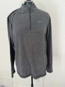 2 Orvis LIghtweight Pullovers Men's XL Quarter Zip One Gray One Blue See Pics - Picture 1 of 6