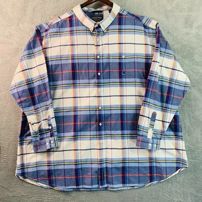 Panhandle Slim Rough Stock Shirt Mens 4XL Blue Plaid Button Down Western Country - Image 1 of 4