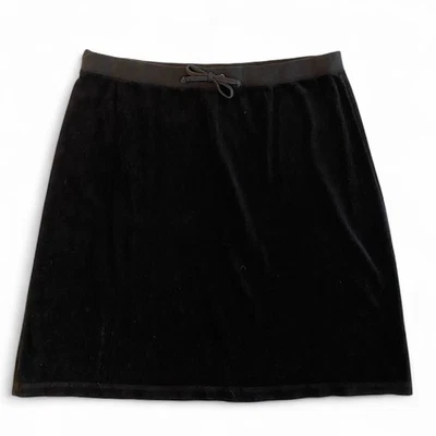 Vintage Y2K Juicy Couture Velour Skirt Size L  Knee Length Drawstring COMFY - Image 1 of 4