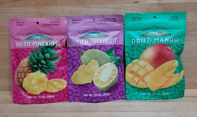 3PK: LIBERTY ORCHARDS: Soft DRIED REAL FRUIT  PINEAPPLE & JACKFRUIT & MANGO 7.1z - Image 1 of 2
