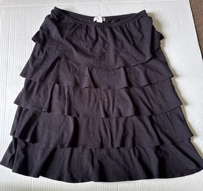 Garnet Hill  black Tiered Flamenco Skirt Casual Women’s Size XS - Image 1 of 3