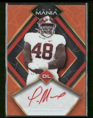 Phidarian Mathis 2022 Wild Card Auto Mania Orange Red Ink Auto  - Image 1 of 2