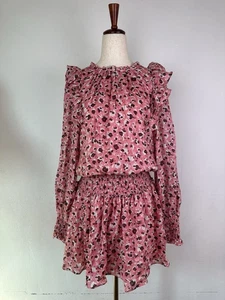 Ramy Brook Dress Womens Small Penelope Ruffle Silk Blend Floral Smocked Waist - Picture 1 of 18