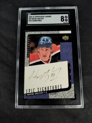 2000-01 Upper Deck Legends Wayne Gretzky Autograph Auto SGC 8 Epic Signatures  - Image 1 of 4