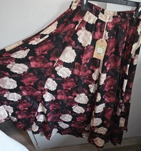 NWT Flint & Moss Flowy Maxi Skirt Bold Flowers Full Skirt Women's Plus Size 2X - Picture 1 of 8
