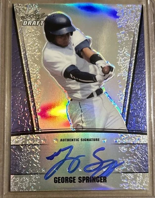 GEORGE SPRINGER 2011 Leaf Metal Draft Purple AUTO RC #'d 17/25 BLUE JAYS Rookie - Image 1 of 4