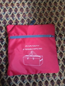 Foldable Duffel Bag 30" 75L Lightweight Water Resistant Travel Red packable   - Picture 1 of 3