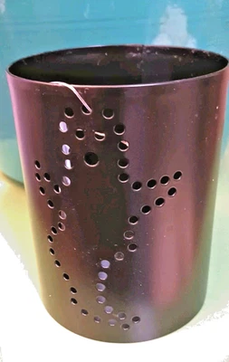 Linterna IKEA Kustfyr para Tealight, Ghost, 10 cm, Metal Negro. Sin cristal ámbar Foto 1 de 3