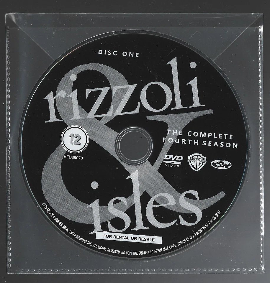 Rizzoli & Isles: Fourth Season 4 DVD (2014) Angie Harmon DISC ONE ONLY! - Image 1 of 1