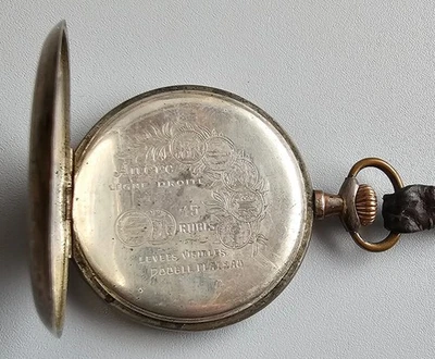 ANCRE LIGNE DROITE 15 Rubis Silber 0.800 Taschenuhr ! Vintage - Bild 1 von 4