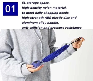 Robuste faltbare staubdichte elegante verschleißfeste Einkaufstasche in Scheibenform - Bild 1 von 12