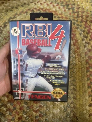 RBI Baseball 4 Sega Genesis Tengen Rare Video Game In Box  - Image 1 of 4
