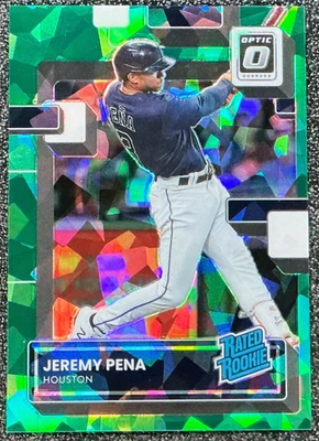 Jeremy Pena 2022 Panini Donruss Optic #119 Green Cracked Ice /7 (RC, SSP) Astros - Image 1 of 2