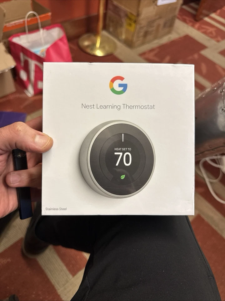 Google T3007ES Nest 3rd Gen Learning WIFI Thermostat Stainless Steel New sealed - Image 1 of 3