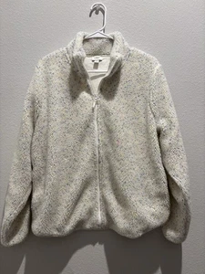 Damen J. Crew Konfetti Sherpa Jacke Sweatshirt Full-Zip Größe L - Bild 1 von 7
