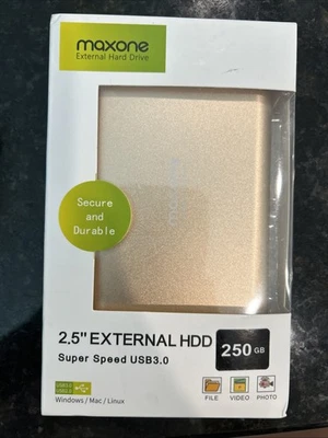 Disco duro externo portátil ultra delgado Maxone 250 GB HDD USB 3.0 Compa personal Foto 1 de 3