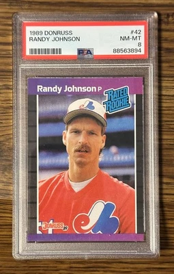 1989 DONRUSS RANDY JOHNSON RC PSA 8 HOF CHEAPEST ON eBAY! - Image 1 of 2