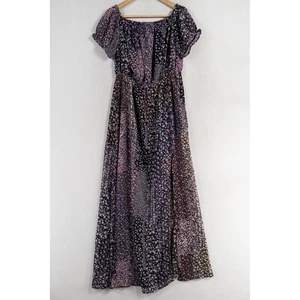 Lulus Maxi Dress Womens Large Multicolor Floral Off The Shoulder Boho Festival - Picture 1 of 8