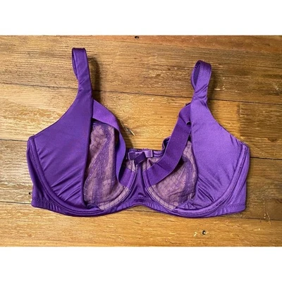 Fredericks Of Hollywood 32DD Bra lingerie Purple Lace Bow Detail Adjustable - Image 1 of 4