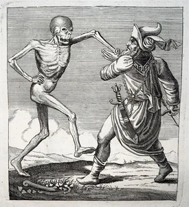1744 Merian, Dance of Death, the Heathen, copper engraving - Picture 1 of 2