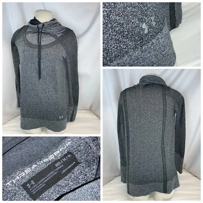 Under Armour Threadborne Running Pullover M Wmn Gray Nylon Cowl Neck YGI L0-505 - Image 1 of 4