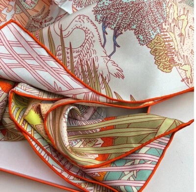 Pure 18 Momme Sarga Seda Envolvente Bufanda Bandana Estampado Animal Mantón Cuadrado 35''' nuevo Foto 1 de 4