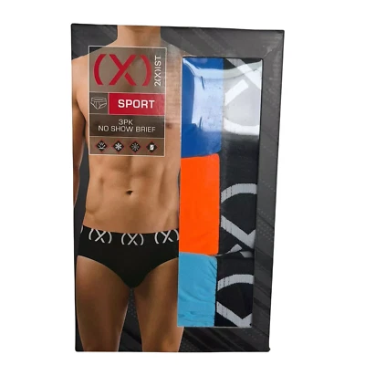 2(X)IST Mens 3- Pack No Show Brief Sport Stretch, Multicolor - Image 1 of 3