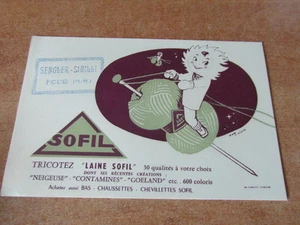 1 x BUVARD ANCIEN : LAINE SOFIL circa. 1960 - Imagen 1 de 1
