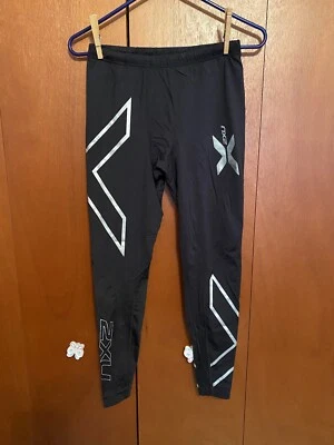 2XU Men's Compression Tights, Black/Silver, Large - Image 1 of 4