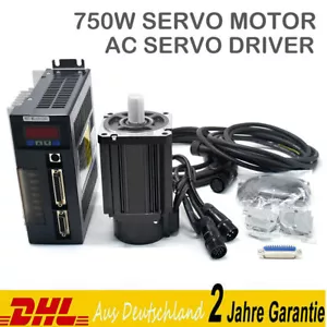 CNC Servo Motor 750W 2.49NM AC Servo Driver Kit 220V w/ Cable For Mill Machine - Bild 1 von 9