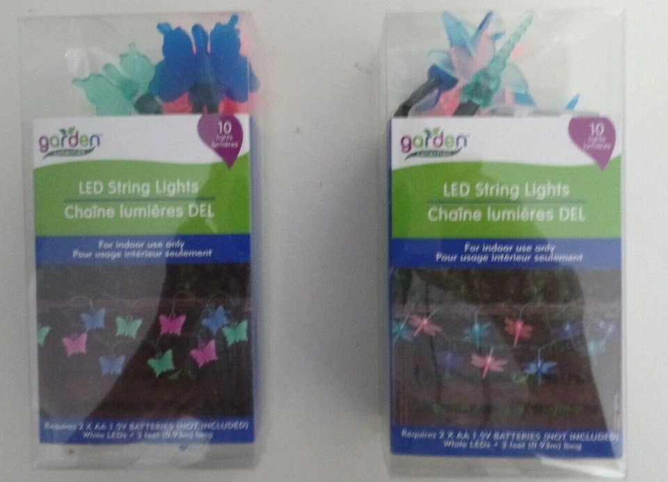 LED STRING LIGHTS-- BUTTERFLY OR DRAGON FLIES  --ASSORTED COLORS - Image 1 of 1