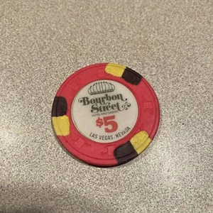 $5  Bourbon Street Vintage casino chip las vegas obsolete rare - Picture 1 of 4