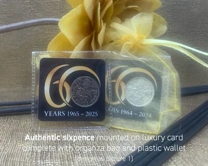Moneda de regalo personalizada 60 1965 moneda de seis peniques regalo de cumpleaños papá mamá 42 - Imagen 1 de 10