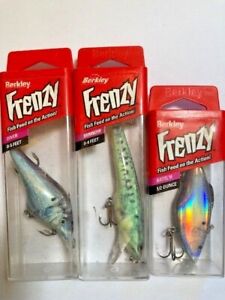 3 New Packs Berkley Frenzy Fishing Lures Diver Rattl'R and Minnow Crankbaits