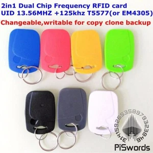 Dual Chip Frequency RFID ID key tag Readable Writable Rewrite copy clone backup - Picture 1 of 1