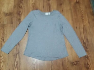 Chico's Size 1 Silver, Long Sleeve Top. HAS a small glitter effect. Long sleeves - Picture 1 of 3