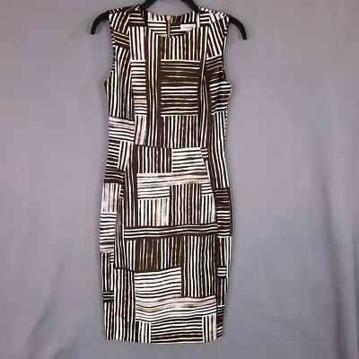 Calvin Klein Women's Sheath Dress Sleeveless Midi Back Zip Brown Size 4 - Image 1 of 4