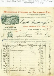 Dépt 69 & Paris IV ème - Lyon 92 Rue Montesquieu - Belle Entête Confiserie 1904 - Picture 1 of 1