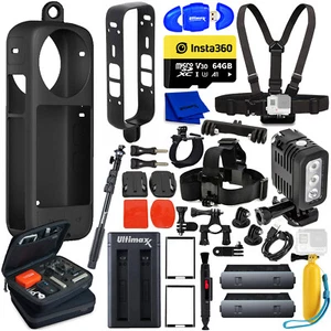 Advanced 64GB Accessory Bundle for Insta360 ONE X3 Pocket Action Camera - Picture 1 of 6