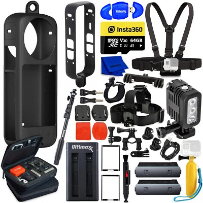 Advanced 64GB Accessory Bundle for Insta360 ONE X3 Pocket Action Camera - Image 1 of 4
