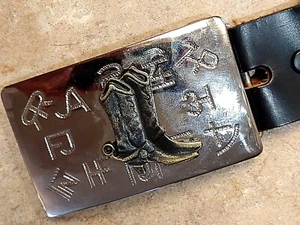 NEW!  Western Cowboy Boots Brands Belt & Buckle Chambers 30-34 Small Made in USA - Picture 1 of 10