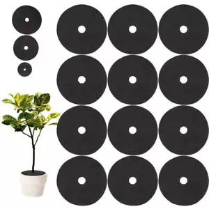 12pcs Non- Woven Tree Mulch Ring Round Weed Barrier Tree Protection Weed Mats - Picture 1 of 15