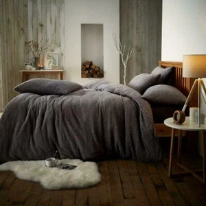 Superweicher Teddybär Sherpa Wollgefühl Anti-Allergie Quilt Bettbezug Lakenset - Bild 1 von 22