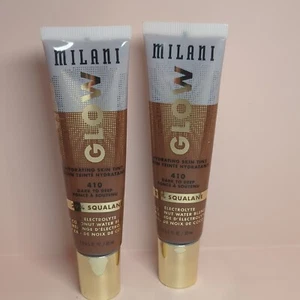 Lot of 2 Milani Glow Hydrating Skin Tint 410 Dark to Deep 29%Squalane Each 1 oz - Picture 1 of 3