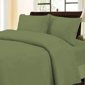 1200 THREAD COUNT 100% COTTON 5 PCs DUVET SET+FLAT SHEET SOLID COLORS! SALE - Picture 1 of 27