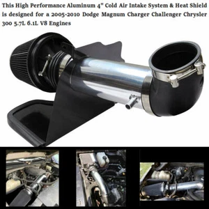 Cold Air Intake kit&Heat Shield For 09-10 Dodge Challenger R/T HEMI 5.7L 6.1L V8 - Foto 1 di 17