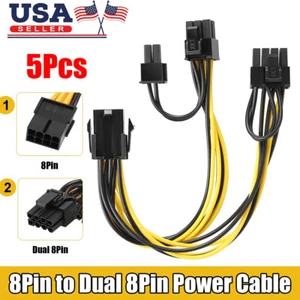 5x PCI-E 6-pin to 2x 6+2-pin (6-pin/8-pin) Power Splitter Cable PCIE PCI Express - Picture 1 of 10