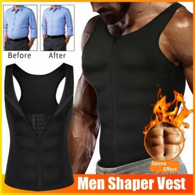 Men's Waist Trainer Vest Body Shaper Sauna Sweat Tummy Control Workout Corset - Image 1 of 4