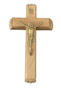 Vintage Antique Wood Crucifix Last Rites Sick Catholic Cross Original Contents - Picture 1 of 10